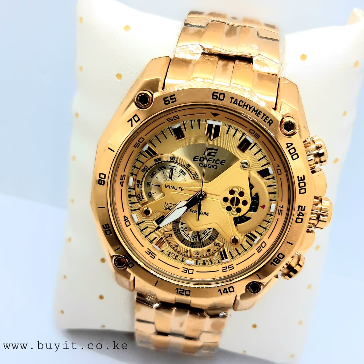 Golden Casio Edifice Chronograph Timepiece